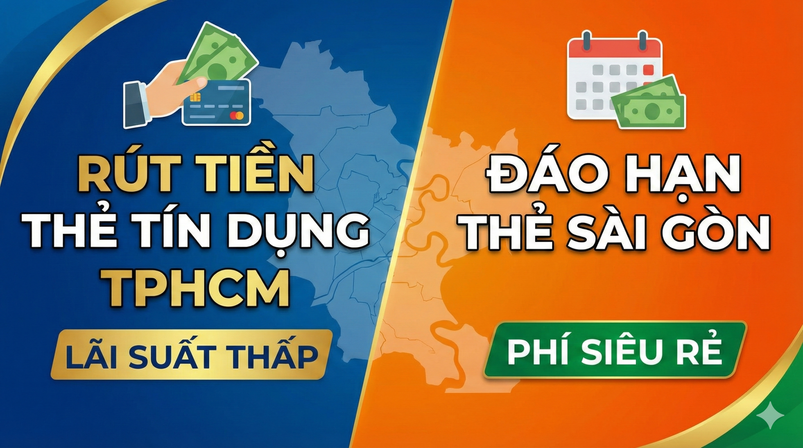 Rút tiền thẻ tín dụng TPHCM, đáo hạn thẻ Sài Gòn phí thấp